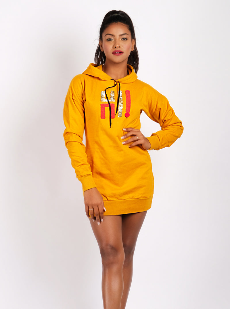 Mustard hoodie hot sale dress