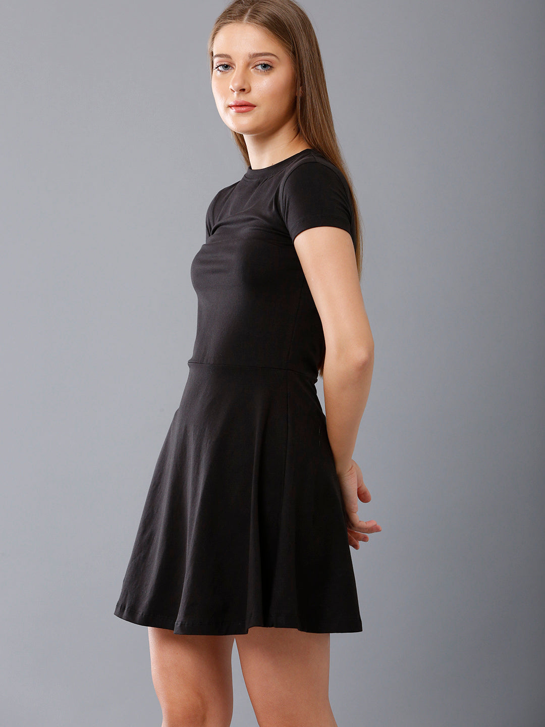 Black jersey 2024 skater dress